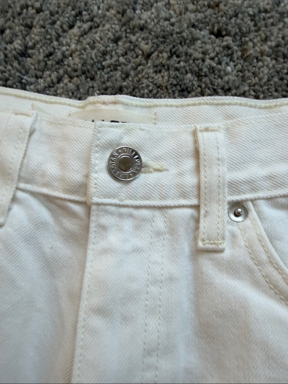 Nili Lotan White Frayed Hem Russel Denim Shorts - Picture 4 of 5